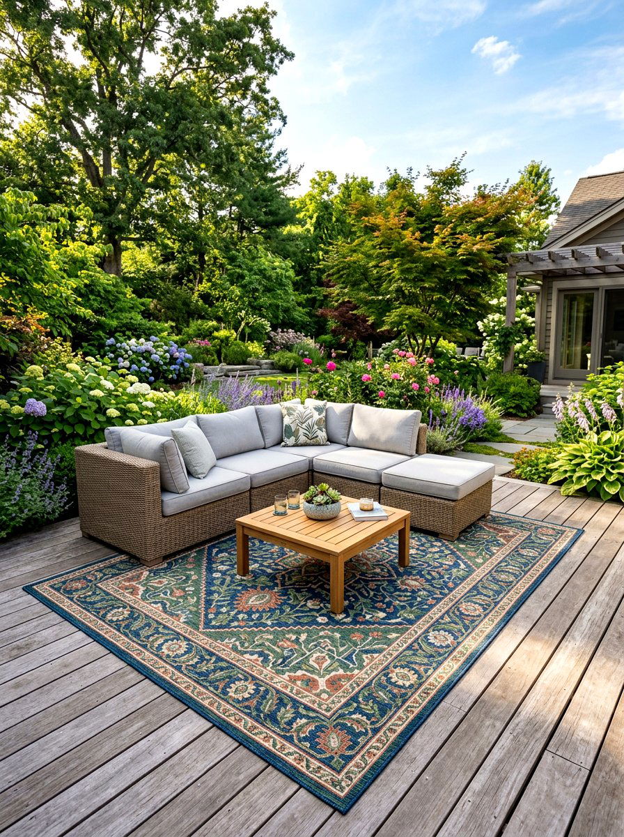 Outdoor Rug - 25 Spring Patio Decor Ideas