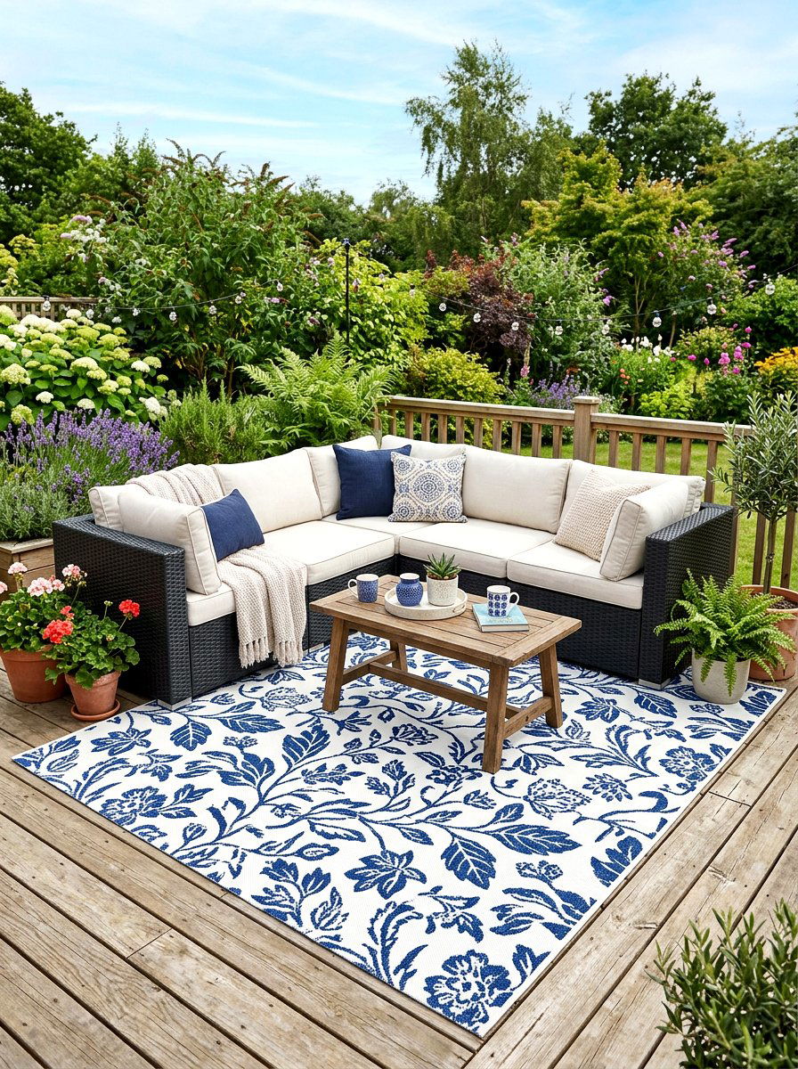 Outdoor Rug For Patio - 25 Spring Yard Decor Ideas