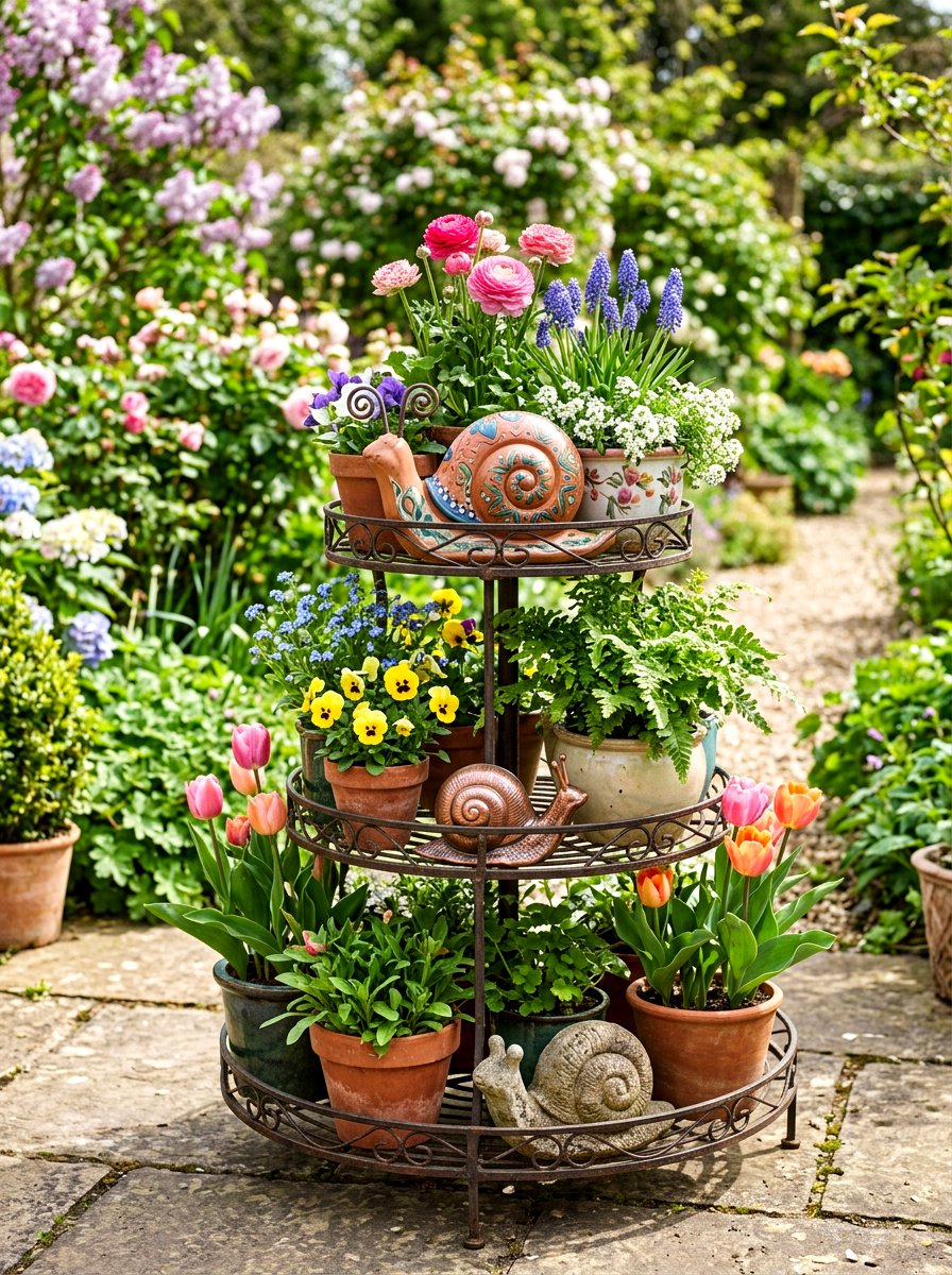 Outdoor Snail Decor - 25 Spring Snail Planter Ideas