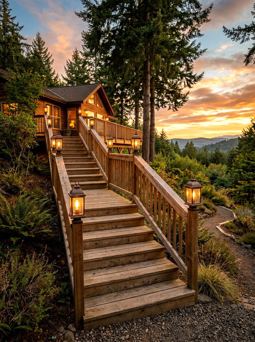 Outdoor Staircase Lanterns - 25 Spring Outdoor Lantern Ideas