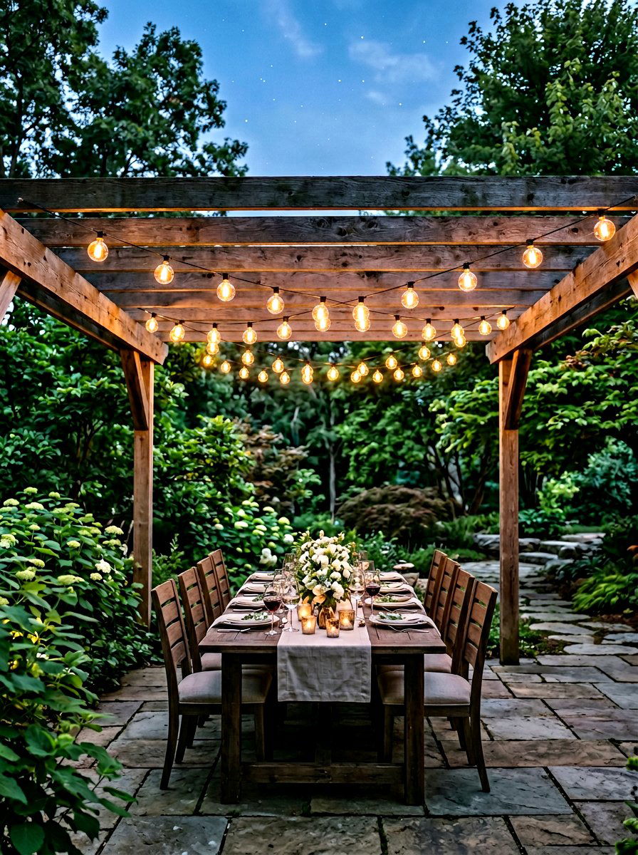 Outdoor String Lights - 25 Spring Yard Decor Ideas