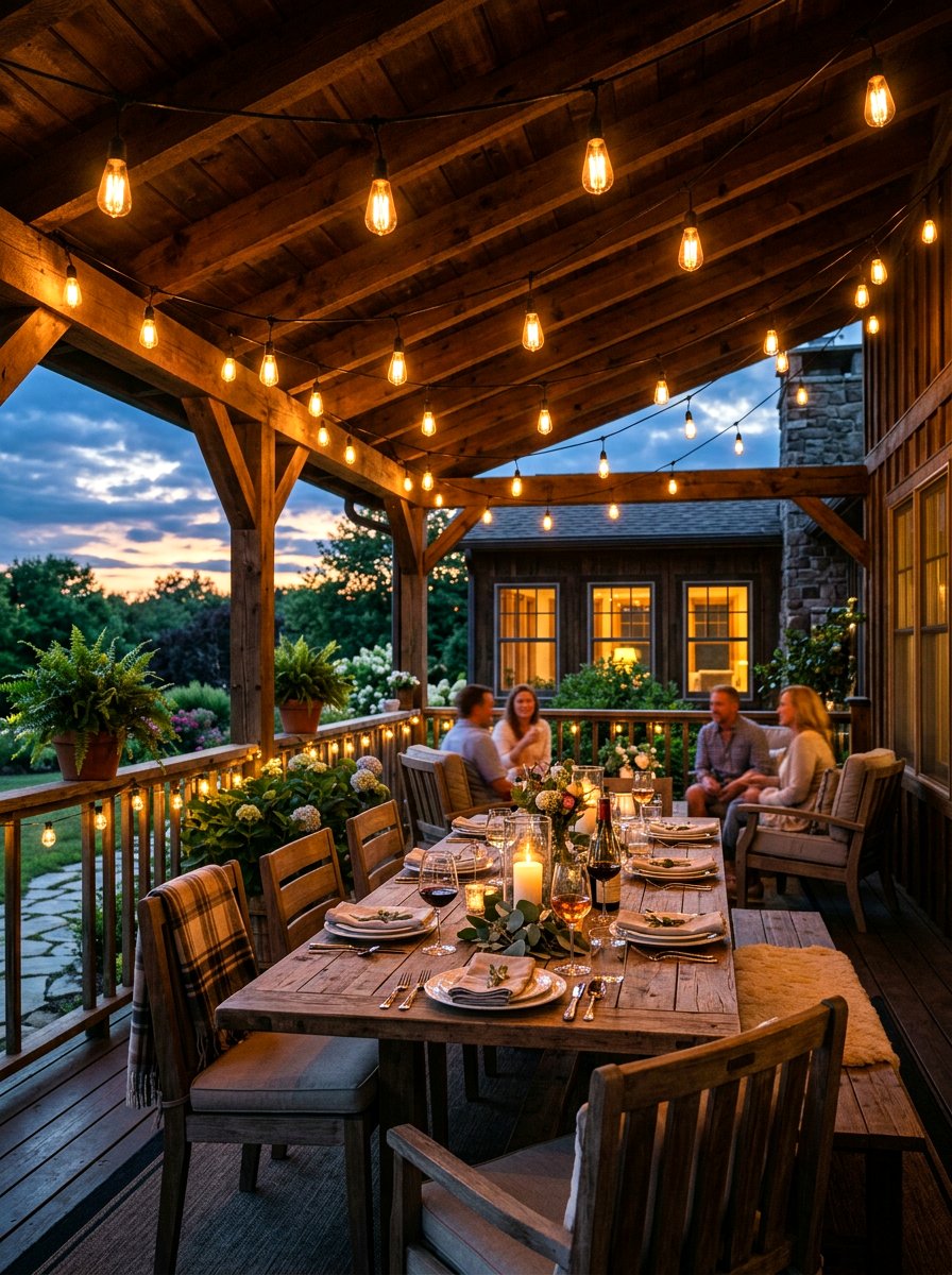 Outdoor String Lights - 25 Back Porch Spring Decor Ideas