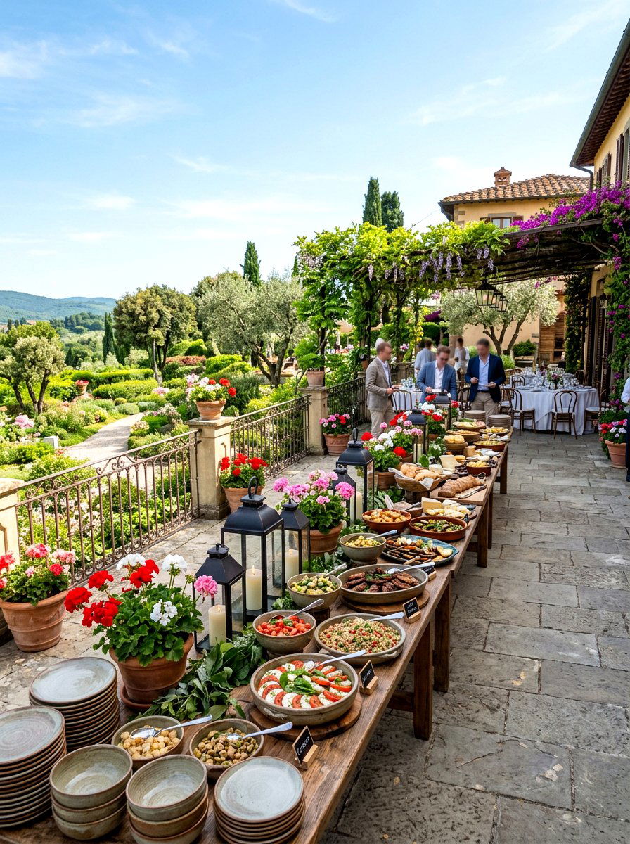 Outdoor Terrace Buffet - 25 Spring Buffet Decor Ideas