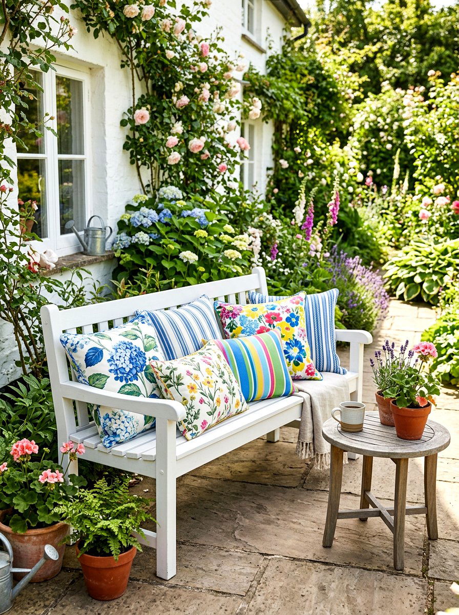 Outdoor Throw Pillows - 25 Backyard Patio Spring Decor Ideas