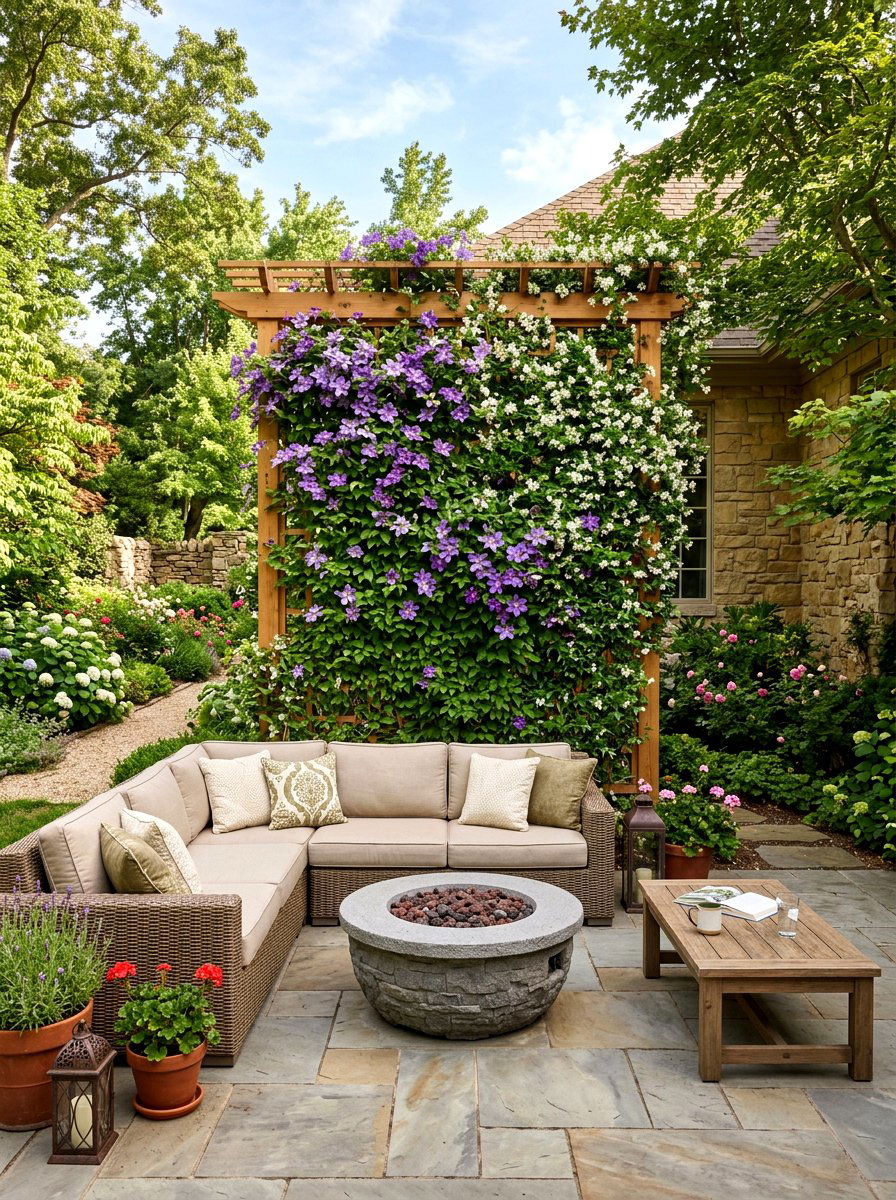 Outdoor Trellis Floral - 25 Spring Flower Wall Ideas