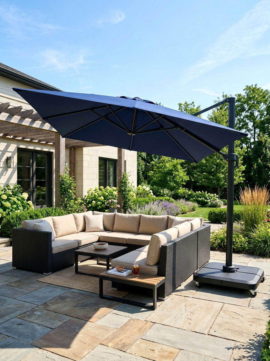 Outdoor Umbrella For Shade - 25 Backyard Patio Spring Decor Ideas