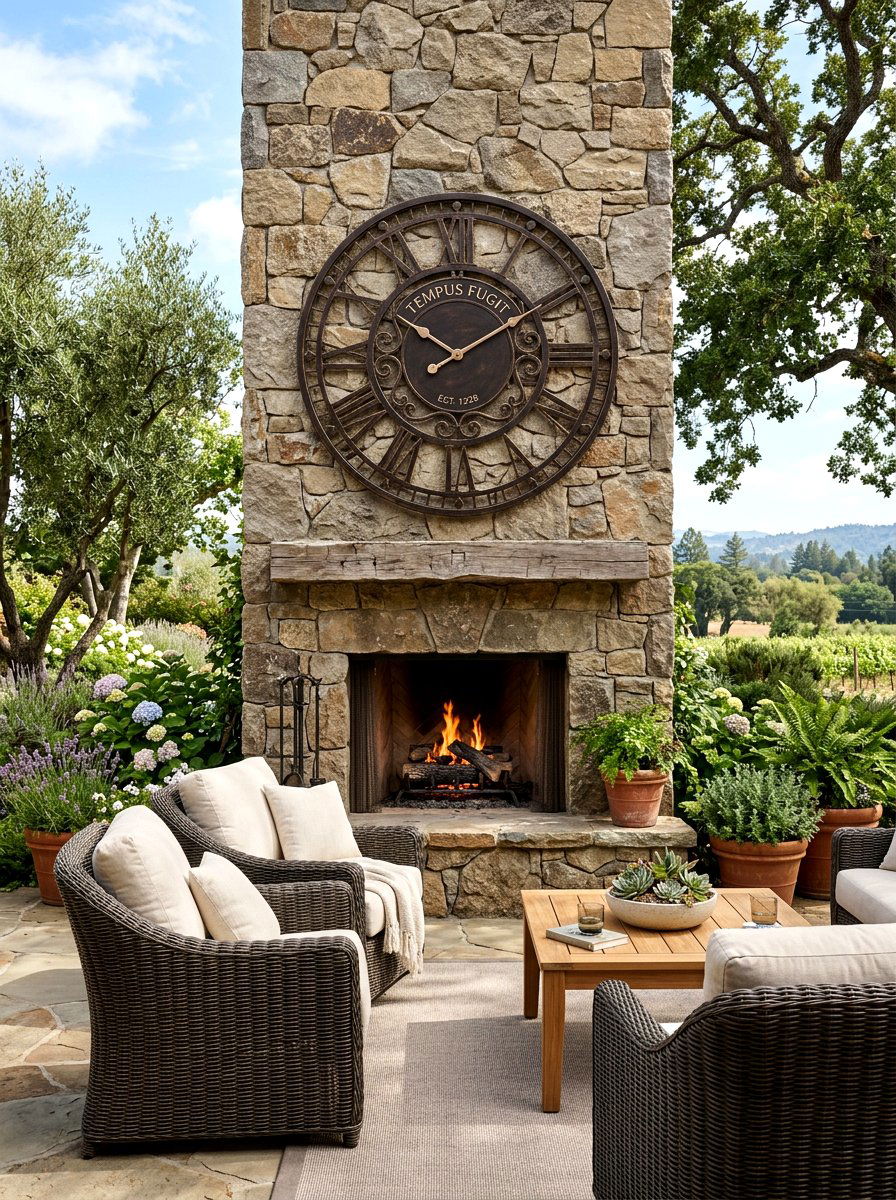Outdoor Wall Clock - 25 Spring Outdoor Wall Decor Ideas