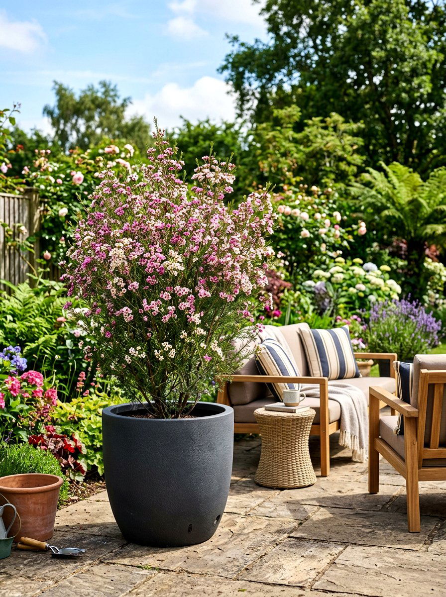 Outdoor Wax Flower Patio Pot - 25 Spring Wax Flower Ideas