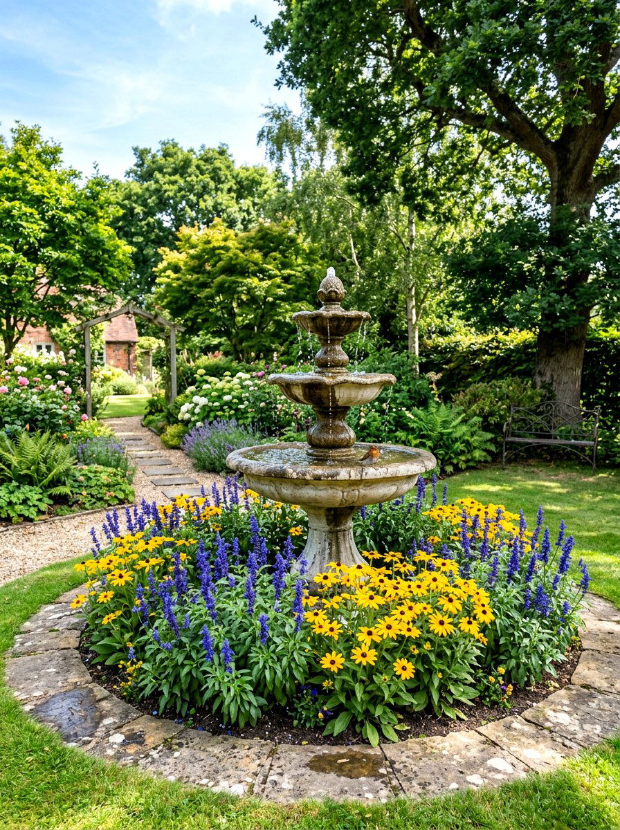 Outdoor bird bath - 25 Backyard Spring Decor Ideas