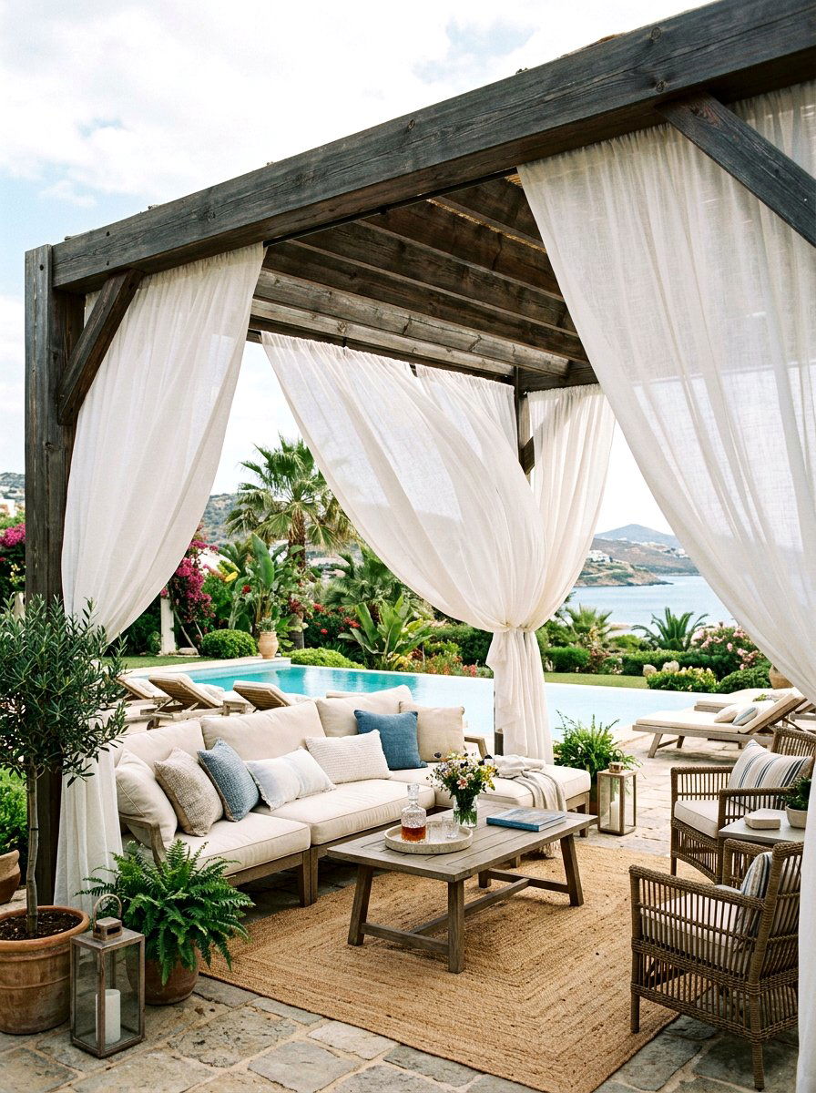 Outdoor curtains - 25 Patio Spring Decor Ideas