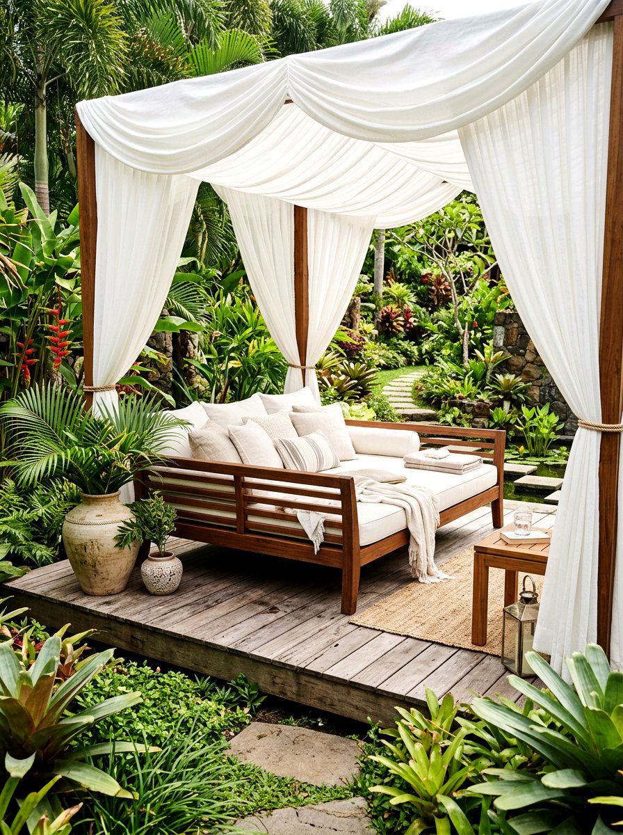 Outdoor daybed lounge - 25 Spring Outdoor Furniture Decor Ideas