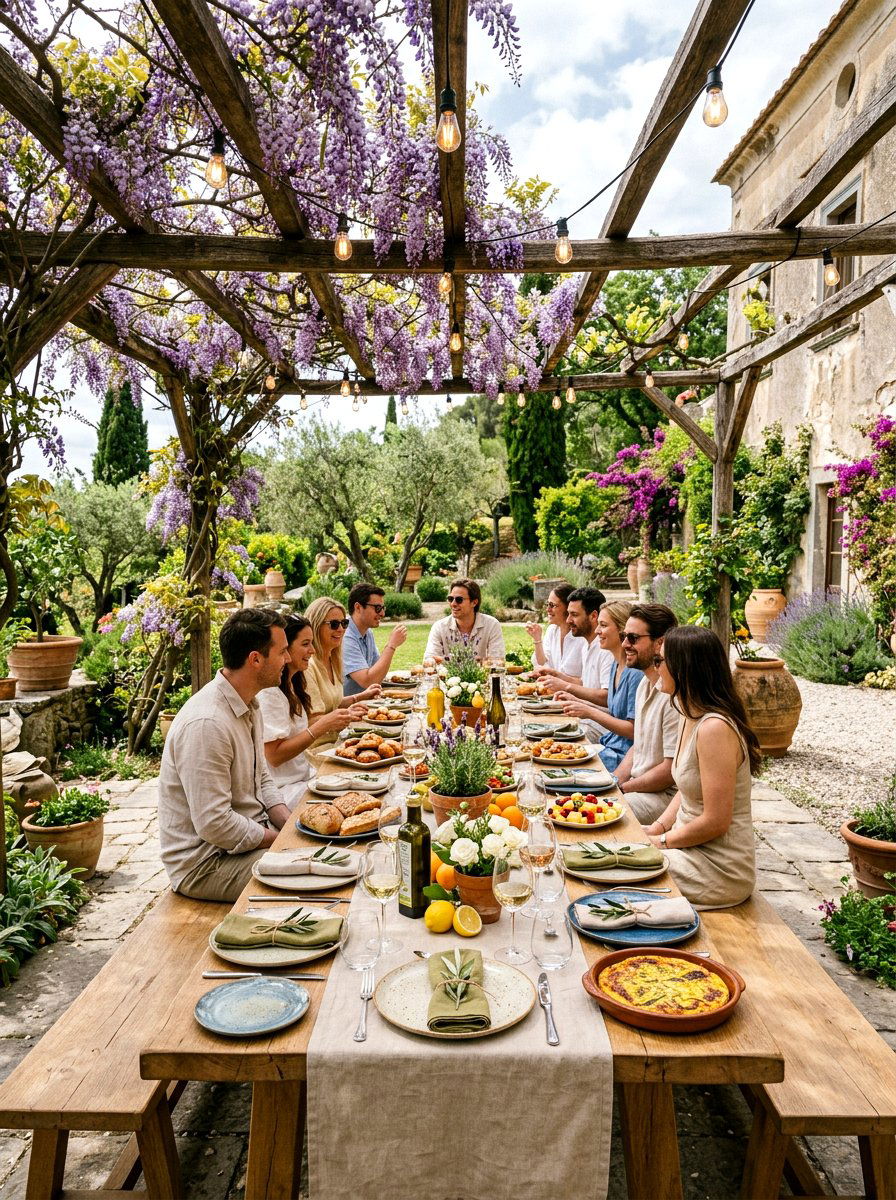 Outdoor dining table - 25 Spring Outdoor Furniture Decor Ideas