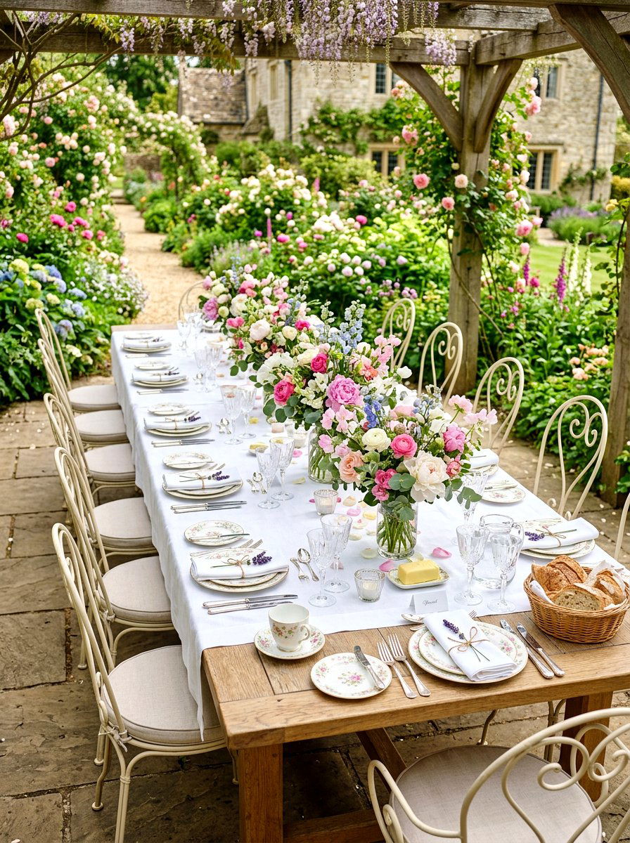 Outdoor dining table - 25 Garden Spring Decor Ideas