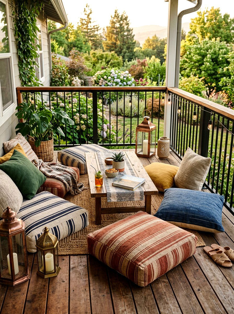 Outdoor floor cushions - 25 Spring Back Porch Decor Ideas