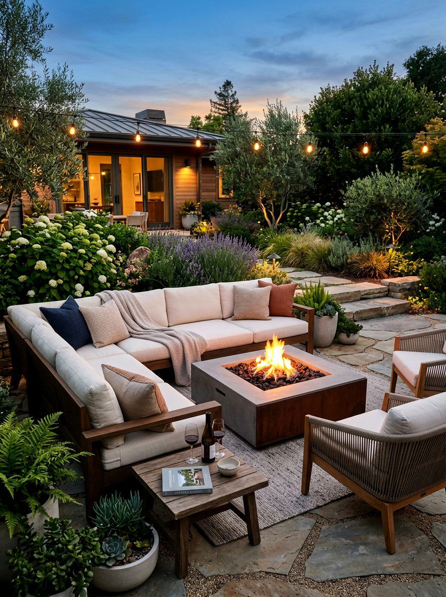 Outdoor lounge seating area - 25 Spring Cocktail Party Decor Ideas