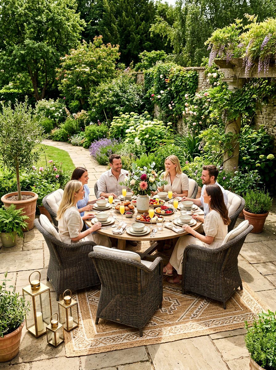 Outdoor patio brunch arrangement - 25 Spring Brunch Decor Ideas