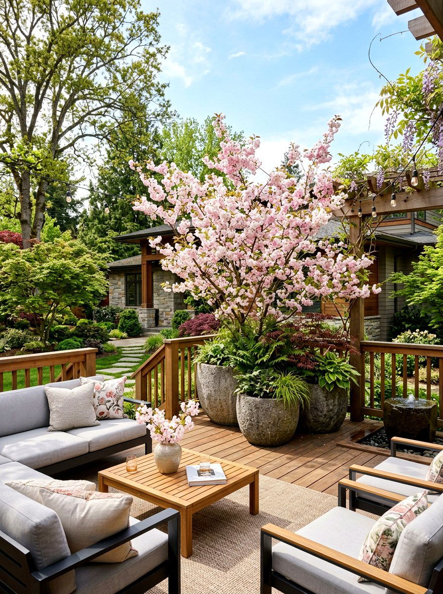 Outdoor patio cherry blossom arrangement - 25 Spring Cherry Blossom Arrangement Ideas