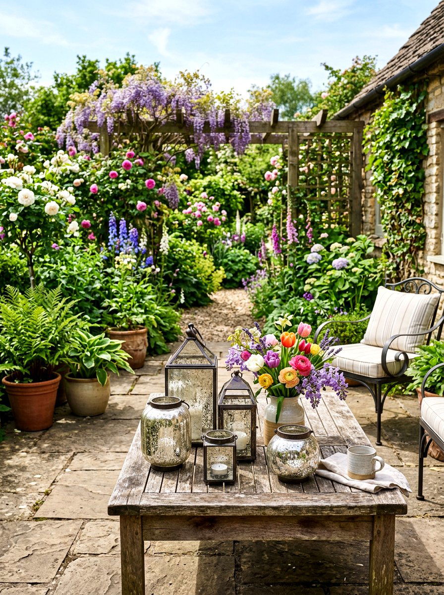 Outdoor patio mercury glass lantern - 25 Spring Mercury Glass Decor Ideas