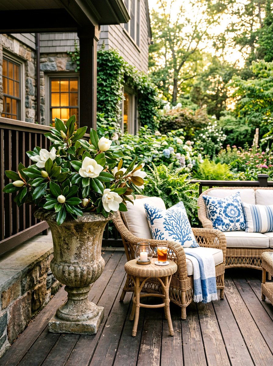 Outdoor porch magnolia arrangement - 25 Spring Magnolia Branch Ideas