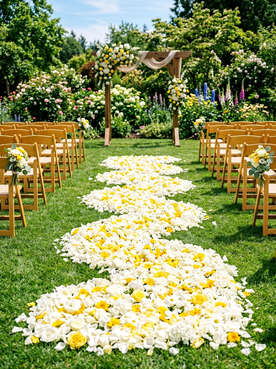 Outdoor wedding aisle runner - 25 Spring Garden Wedding Ideas