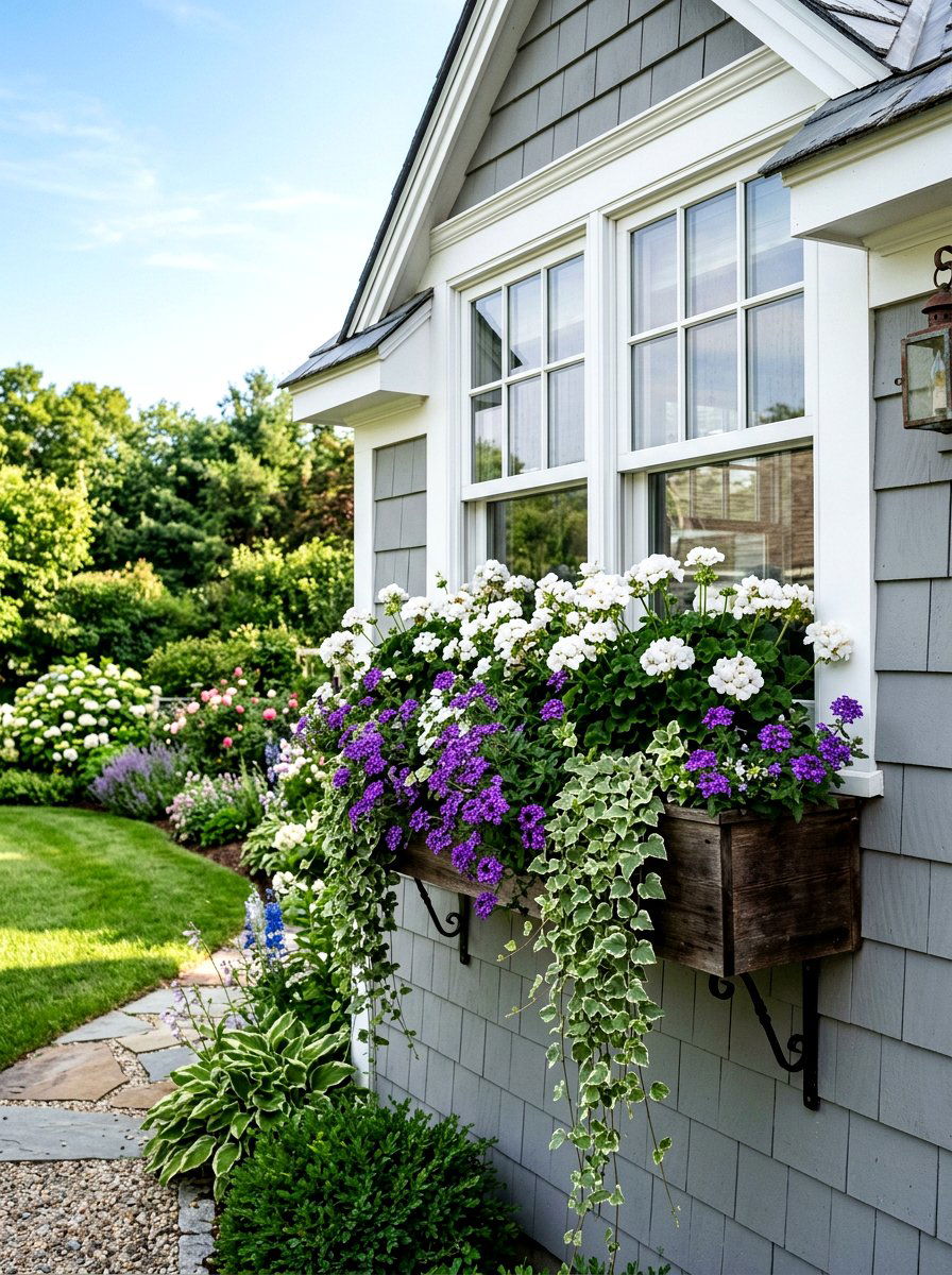Outdoor window box - 25 Spring Front Yard Decor Ideas