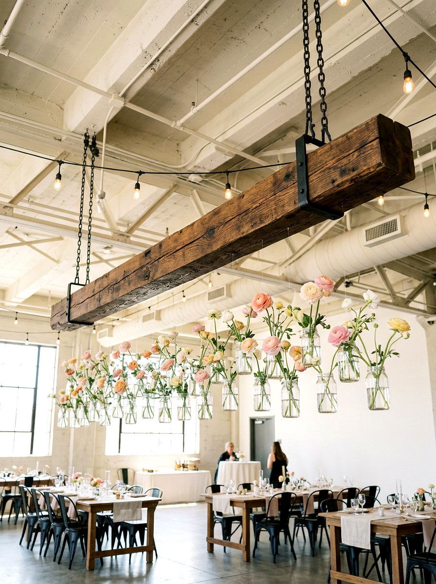 Overhead Hanging Flower Bar - 25 Spring Flower Bar Ideas