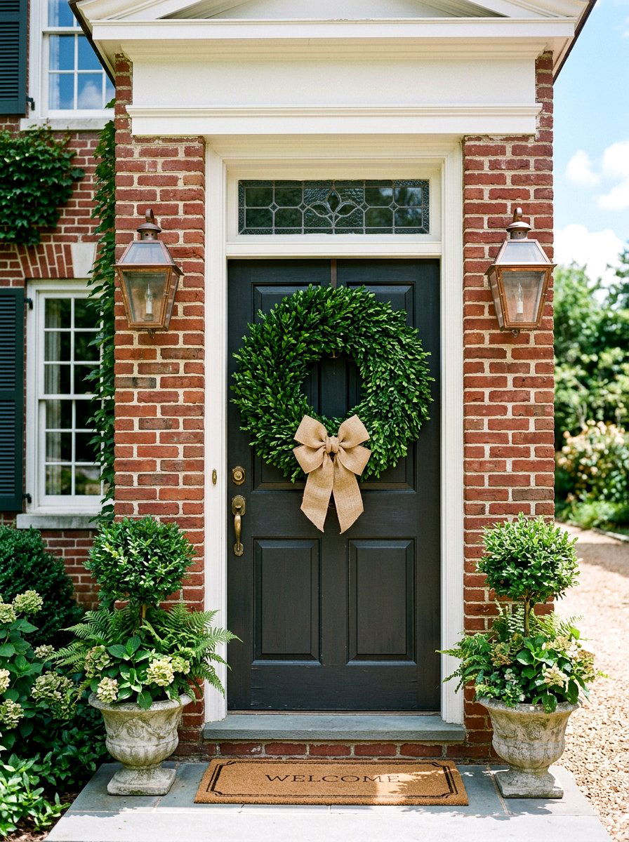 Oversized Boxwood Greenery Wreath - 25 Spring Oversized Wreath Ideas