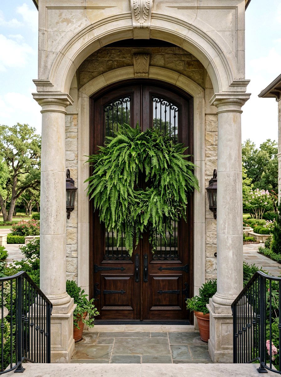 Oversized Fern Wreath - 25 Spring Fern Wreath Ideas