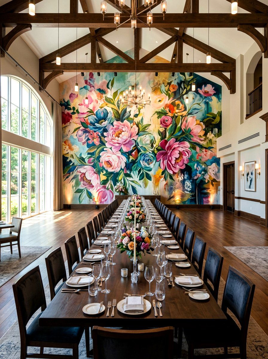 Oversized Floral Wall Mural - 25 Spring Abstract Floral Decor Ideas