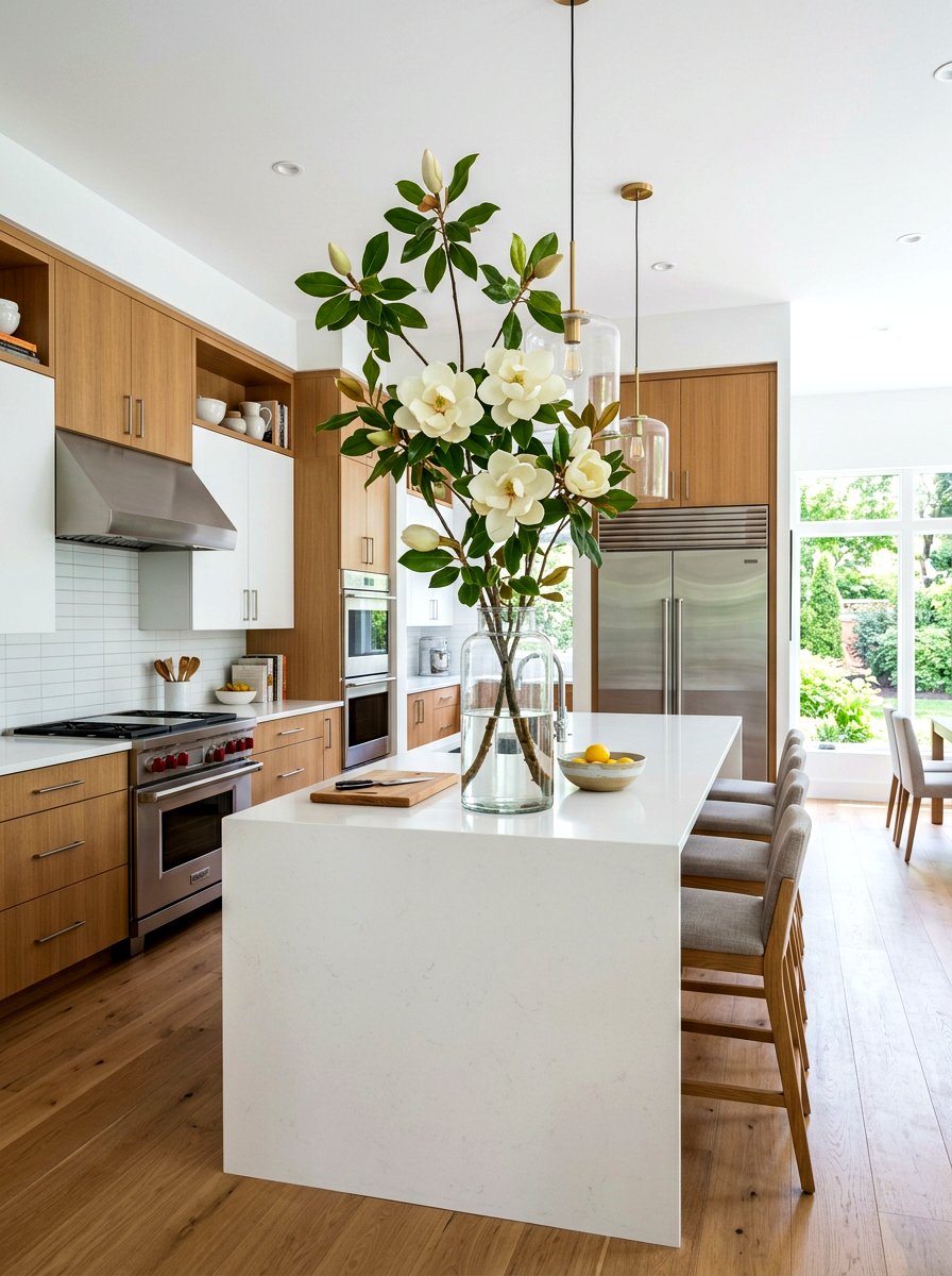 Oversized Glass Jar Magnolias - 25 Spring Flower Vase Ideas