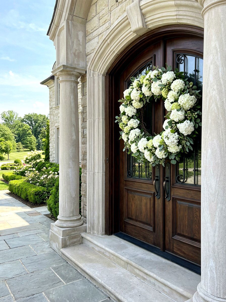 Oversized Hydrangea Wreath - 25 Spring Hydrangea Wreath Ideas