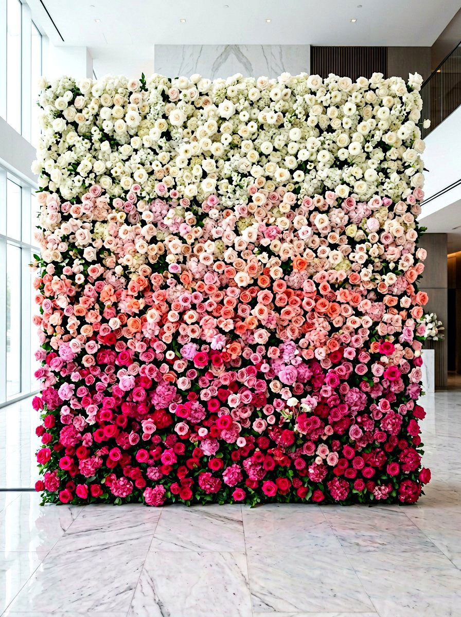 Oversized Paper Flower Wall - 25 Spring Wedding Photo Backdrop Ideas