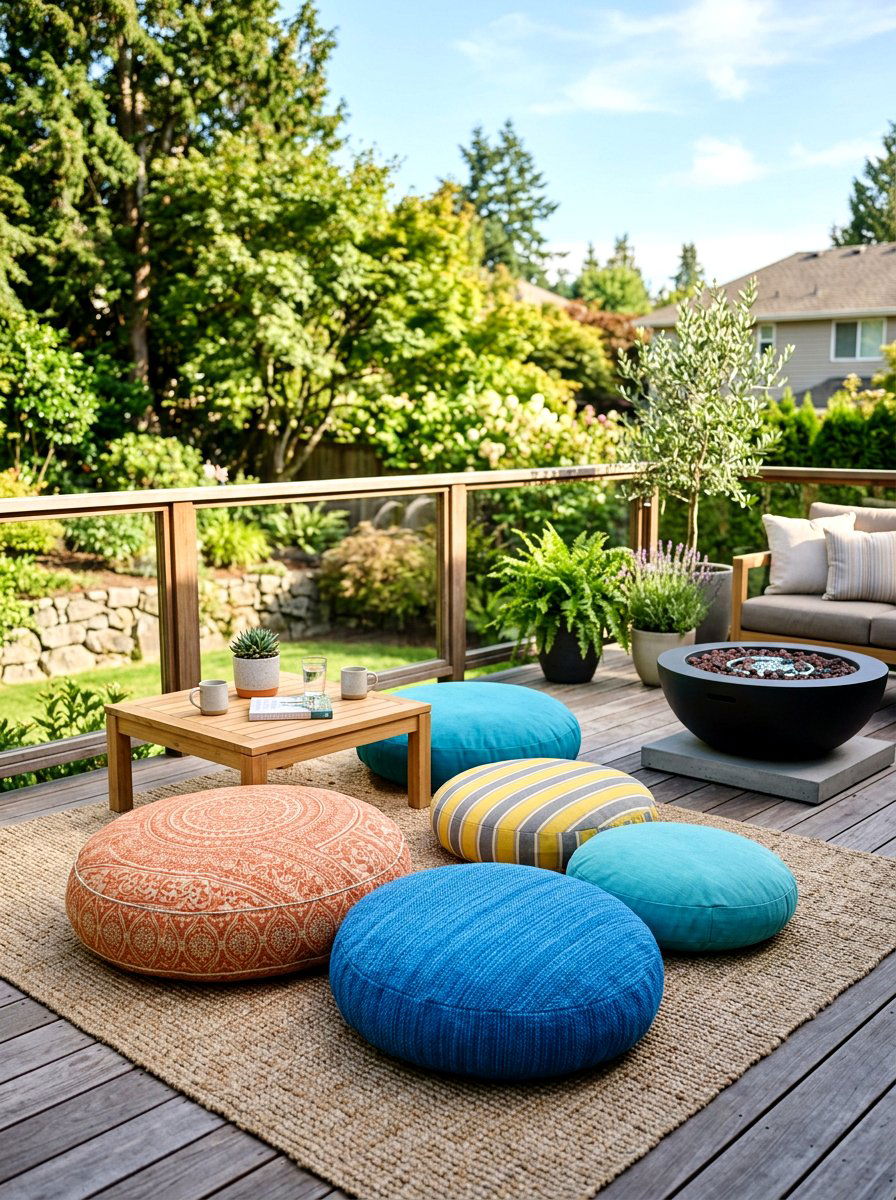 Oversized Round Floor Pillow - 25 Spring Outdoor Pillow Ideas