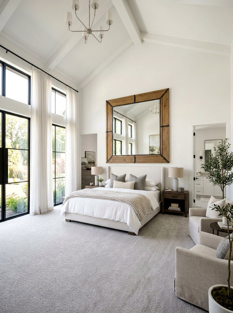 Oversized Square Mirror - 25 Spring Bedroom Mirror Ideas