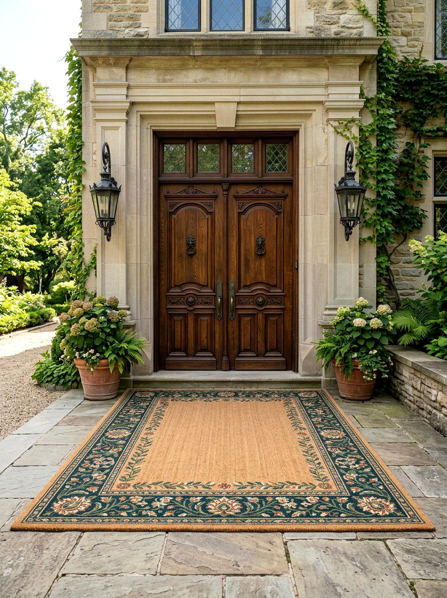 Oversized double door mat - 25 Spring Welcome Mat Ideas