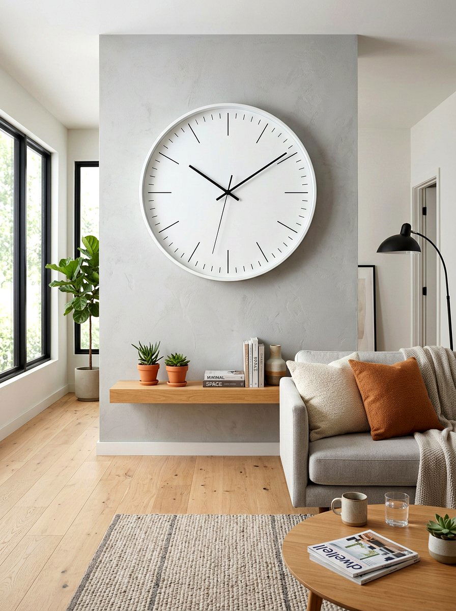 Oversized wall clock - 25 Spring Bedroom Wall Decor Ideas
