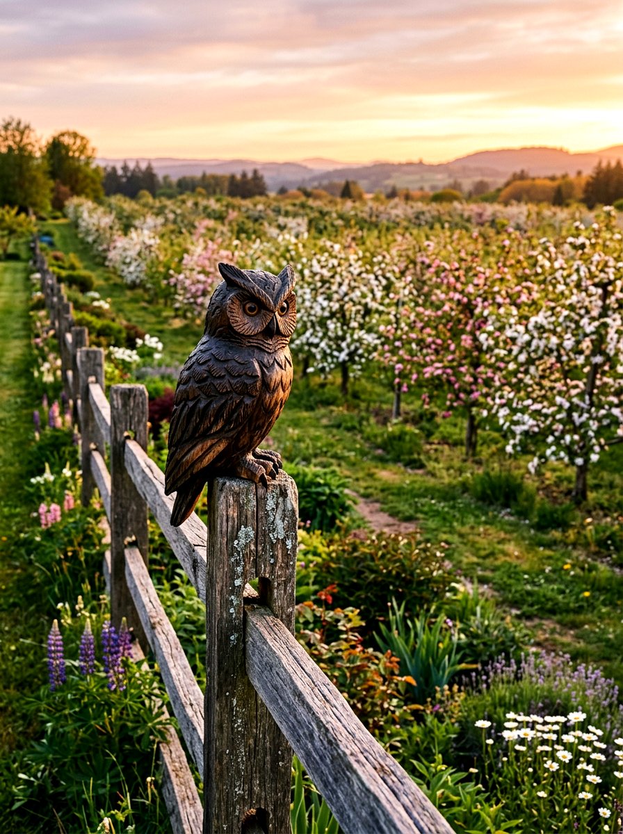 Owl Garden Figurine - 25 Spring Garden Animal Decor Ideas