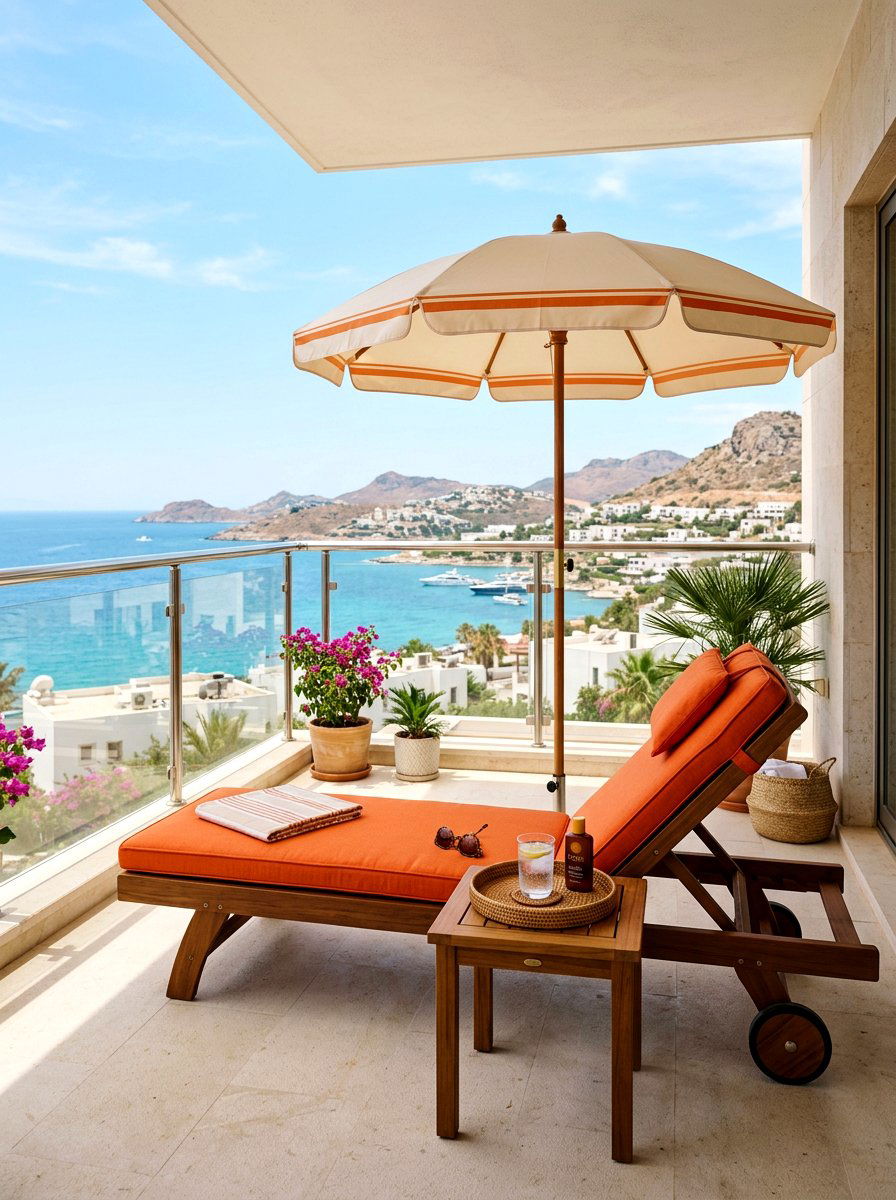 Padded Sun Lounger - 25 Spring Balcony Seating Decor Ideas