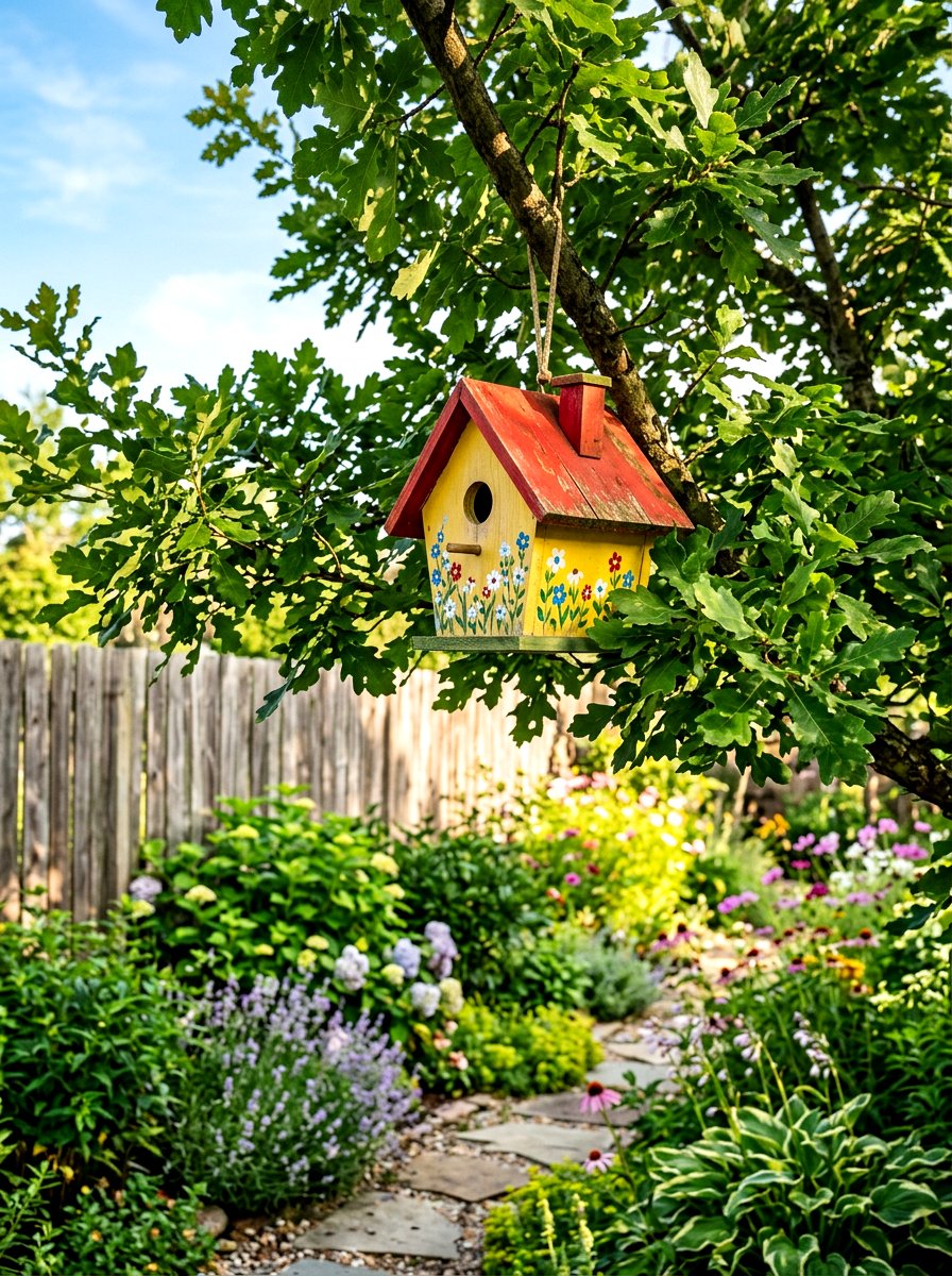 Painted Bird House - 25 Spring Paint Craft Ideas