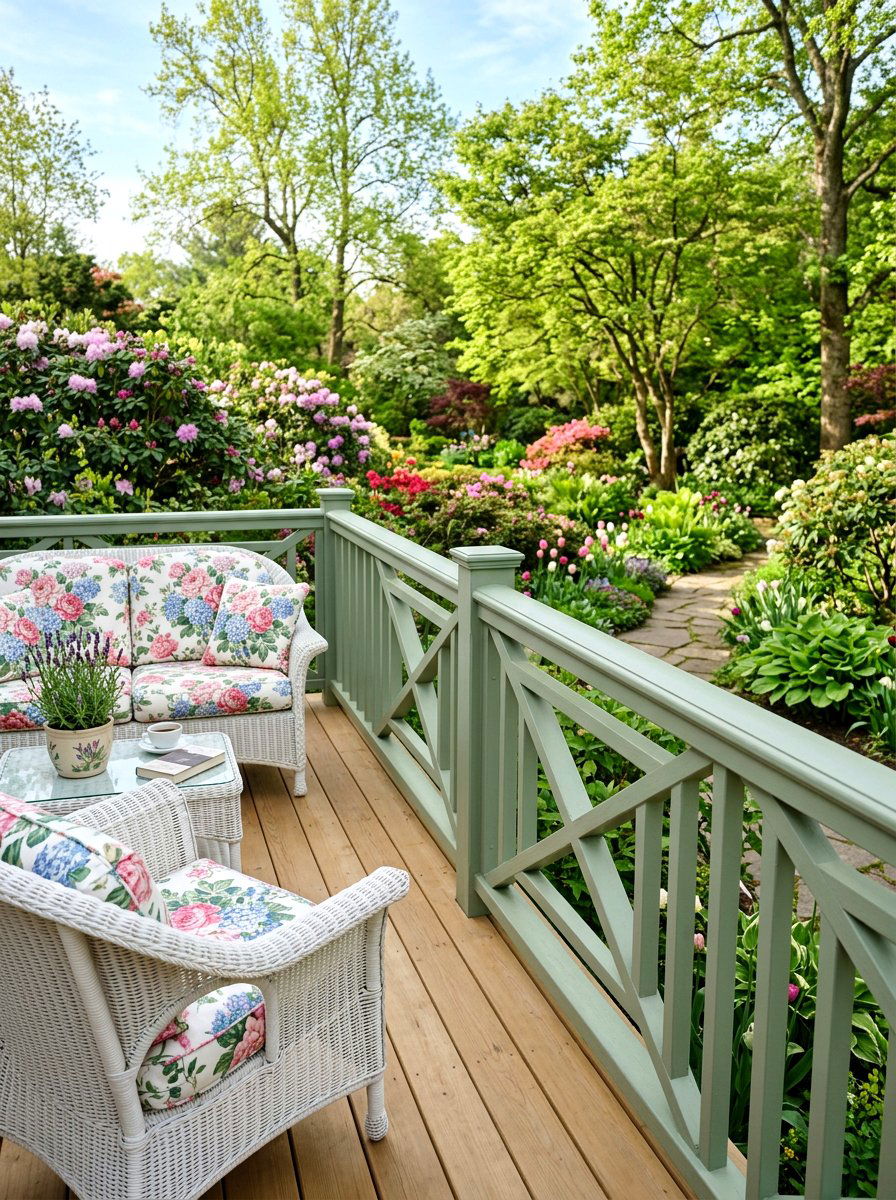 Painted Deck Railing - 25 Spring Deck Railing Decor Ideas