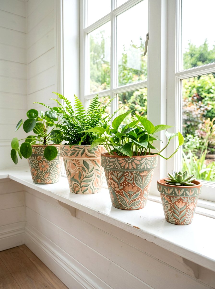 Painted Flower Pot - 25 Spring DIY Home Decor Ideas