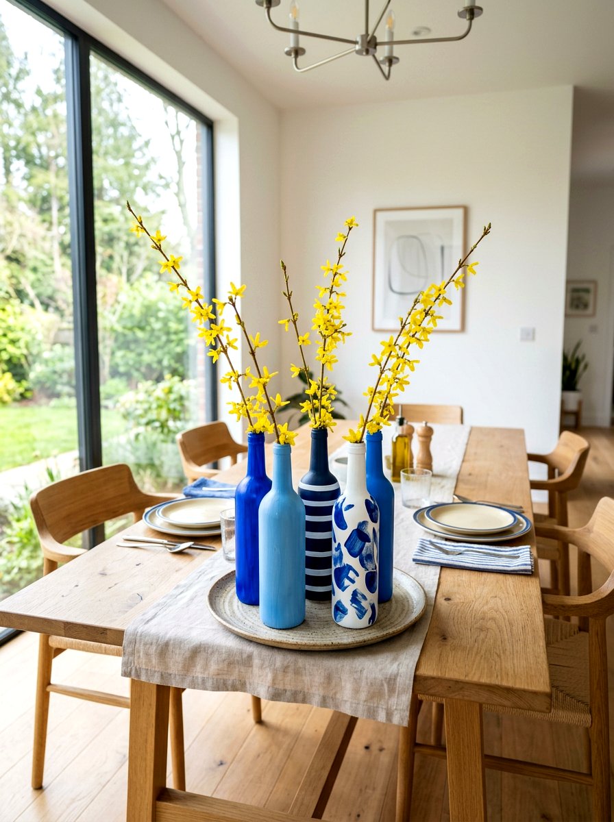 Painted Glass Bottles - 25 Spring Craft Ideas for Adults