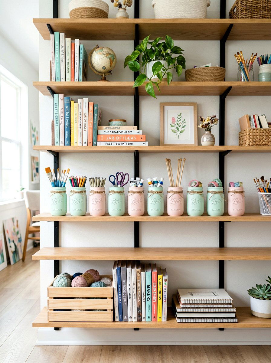 Painted Mason Jar - 25 Spring Mason Jar Decor Ideas