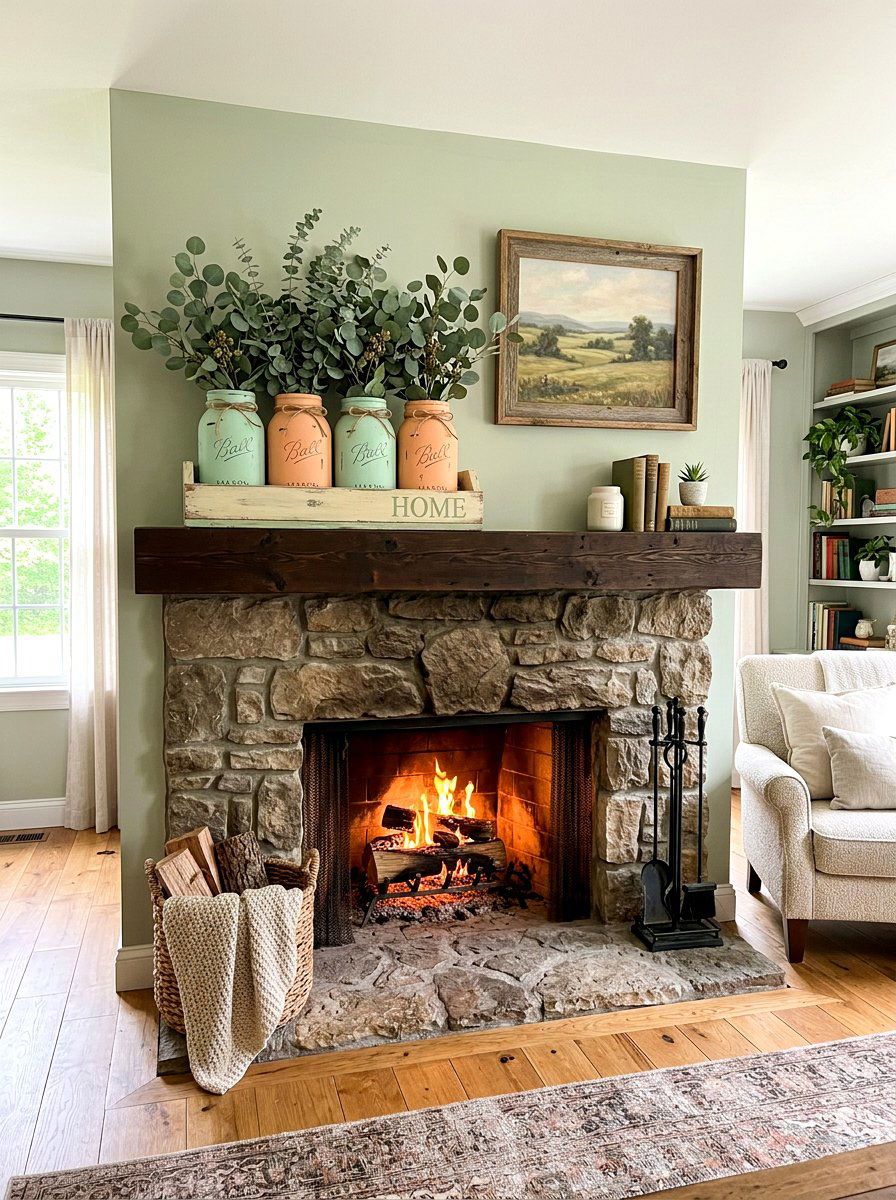 Painted Mason Jar Tray - 25 Spring Tray Decor Ideas