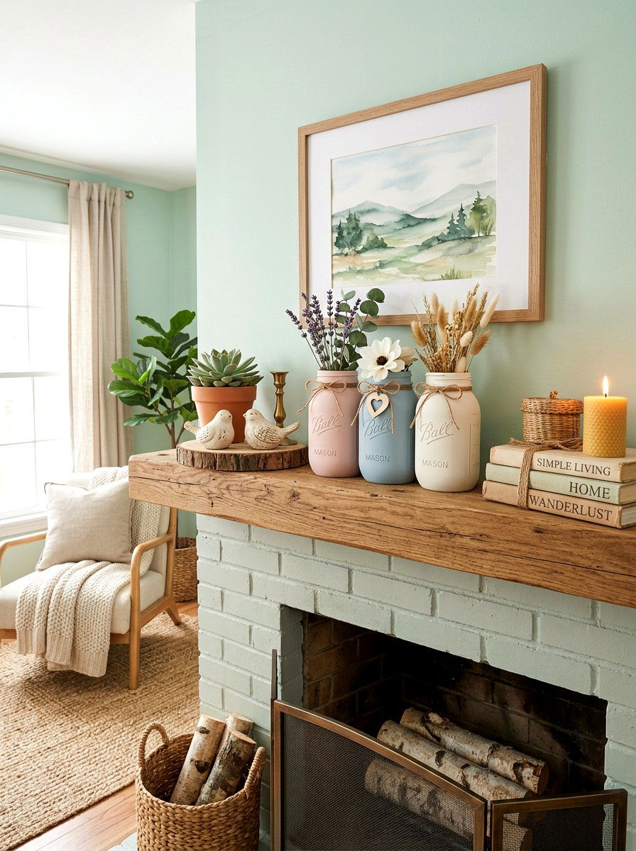 Painted Mason Jar - 25 Spring Mason Jar Craft Ideas