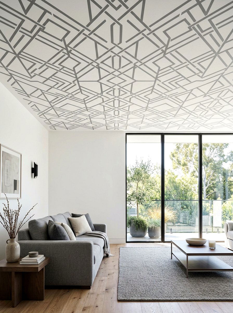 Painted Stencil Pattern - 25 Spring Porch Ceiling Decor Ideas