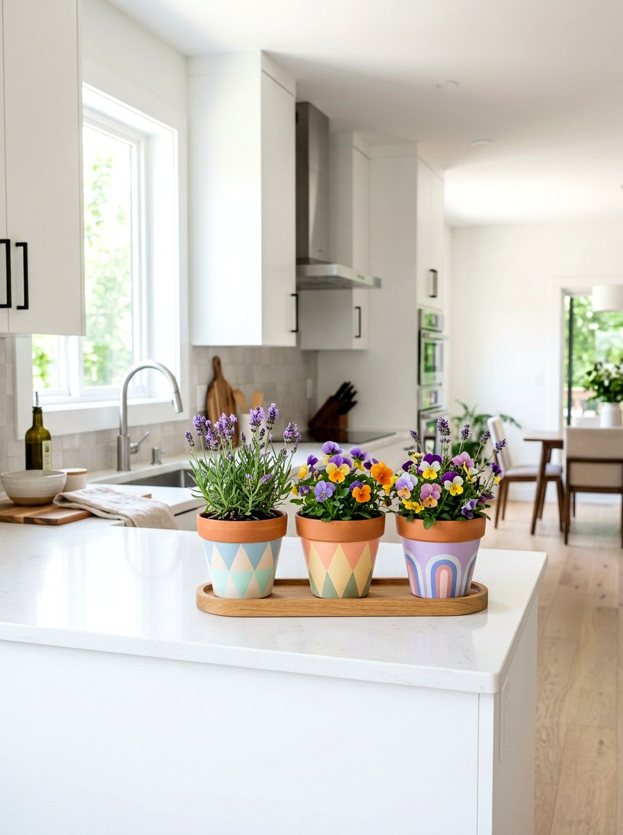 Painted Terra Cotta Pot - 25 Spring DIY Centerpiece Ideas