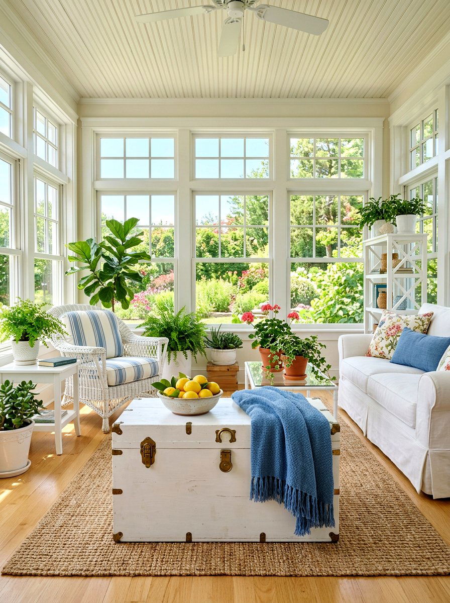 Painted White Trunk - 25 Spring Trunk Decor Ideas