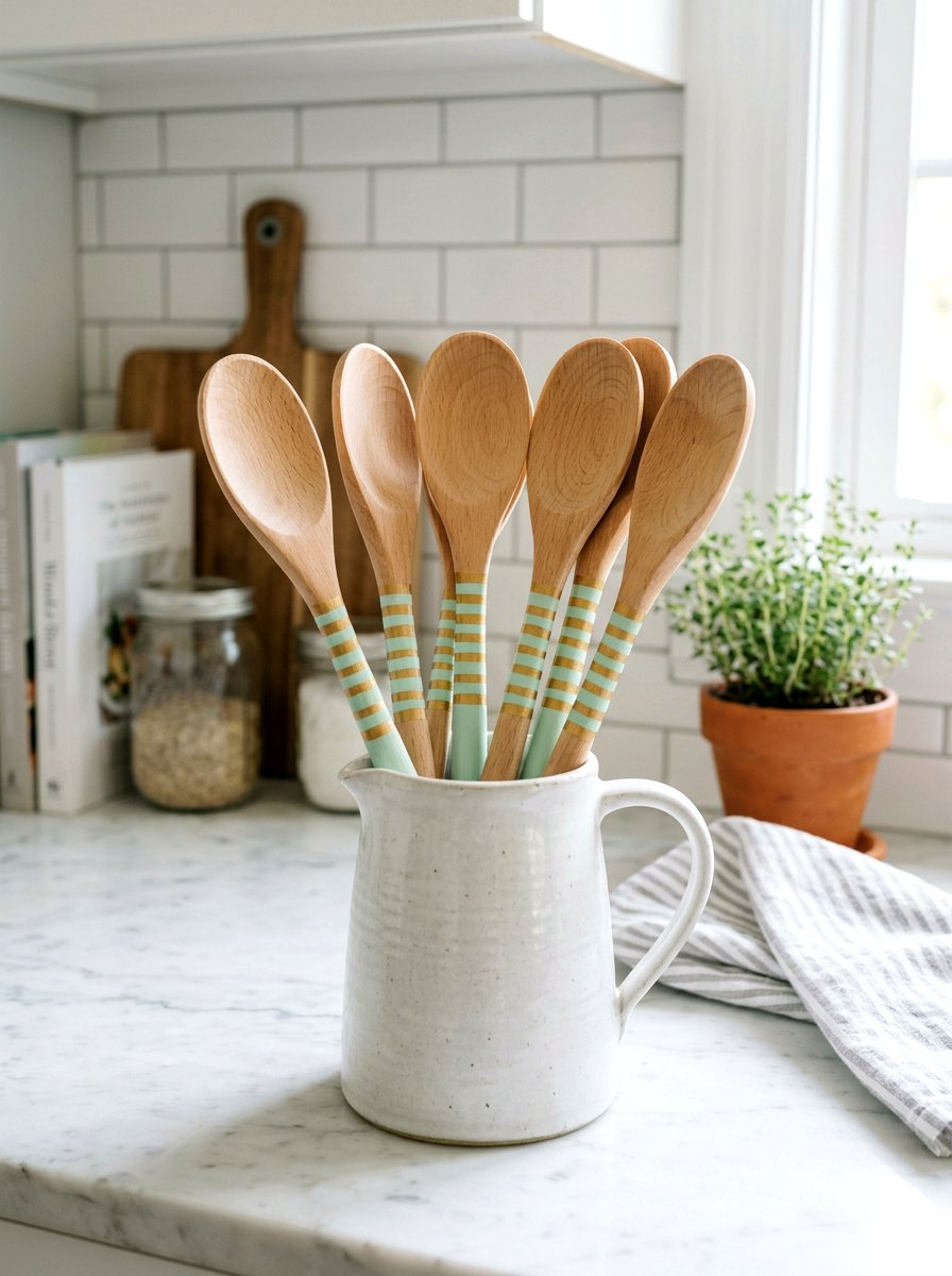 Painted Wooden Spoons - 25 Spring Wood Craft Ideas