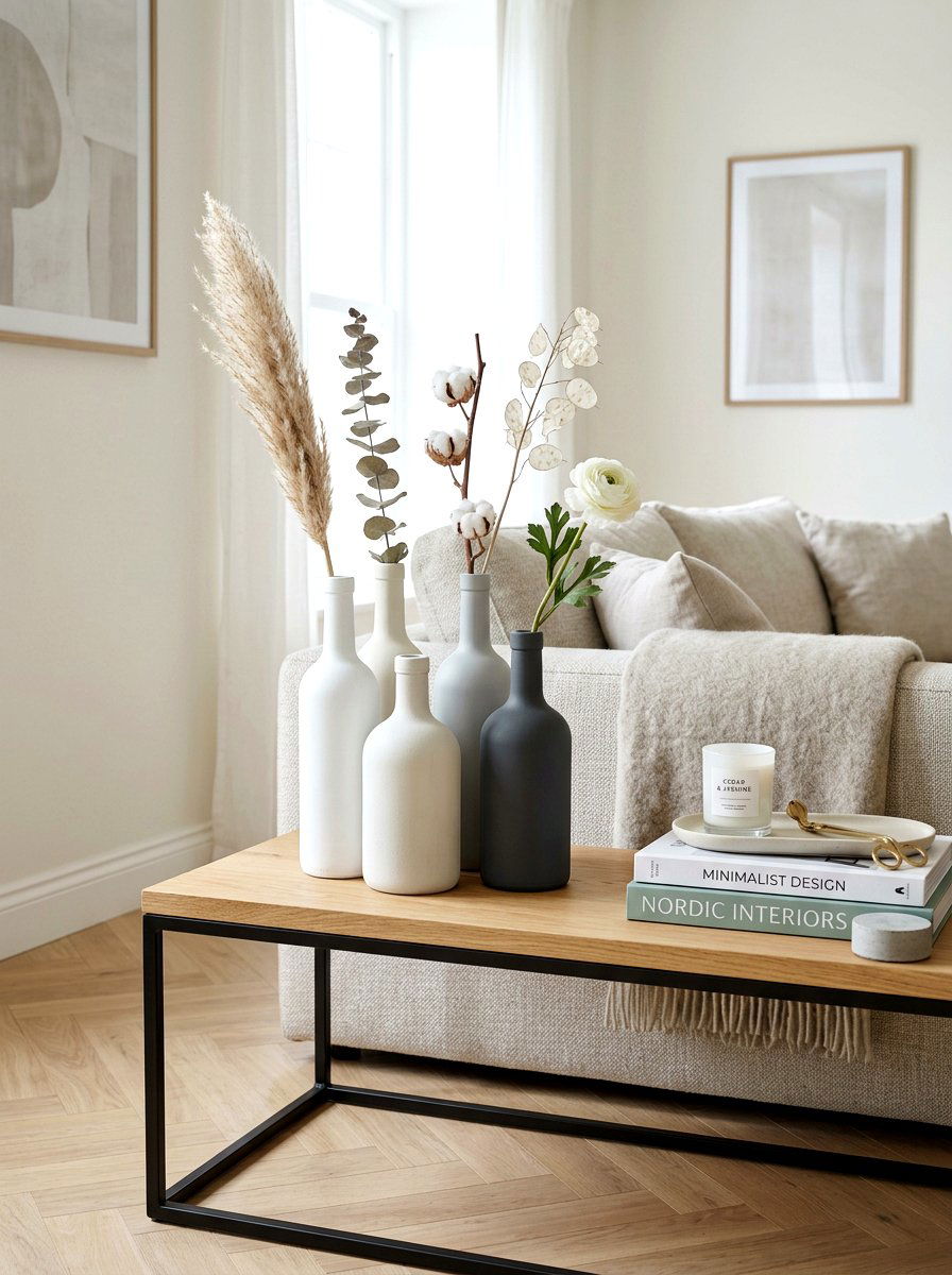 Painted glass bottle vase - 25 Spring Recycled Decor Ideas